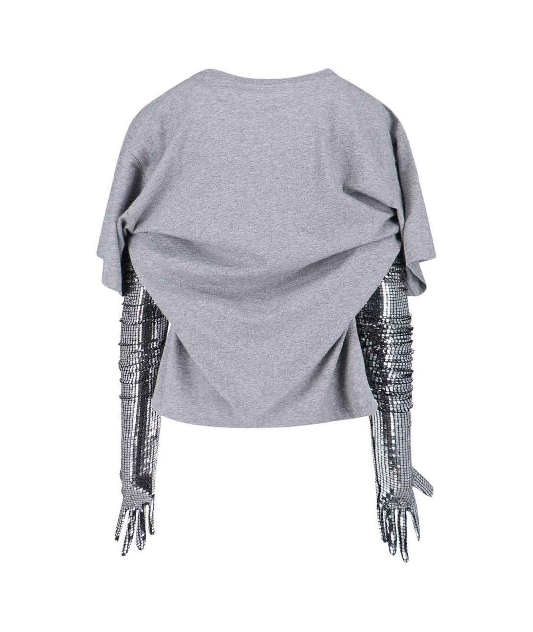 MM6 MAISON MARGIELA Серая хлопковая футболка, фото 4