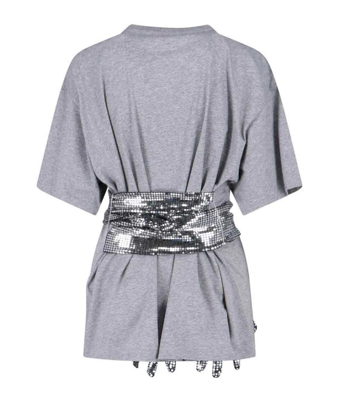 MM6 MAISON MARGIELA Серая хлопковая футболка, фото 2