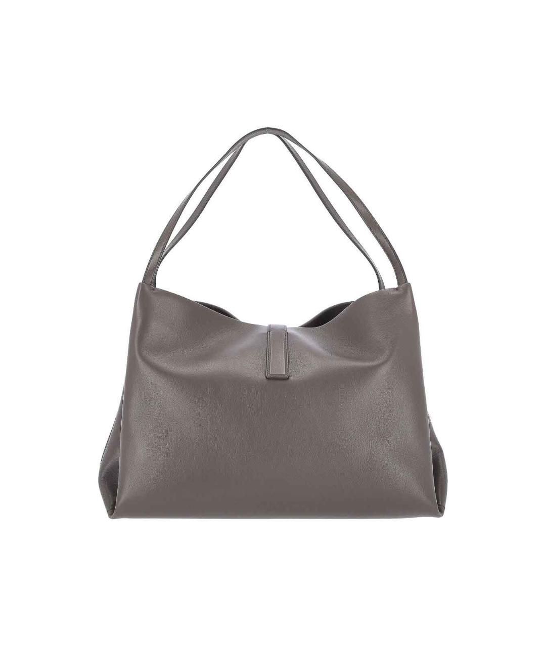 FERRAGAMO Серая кожаная сумка тоут, фото 3