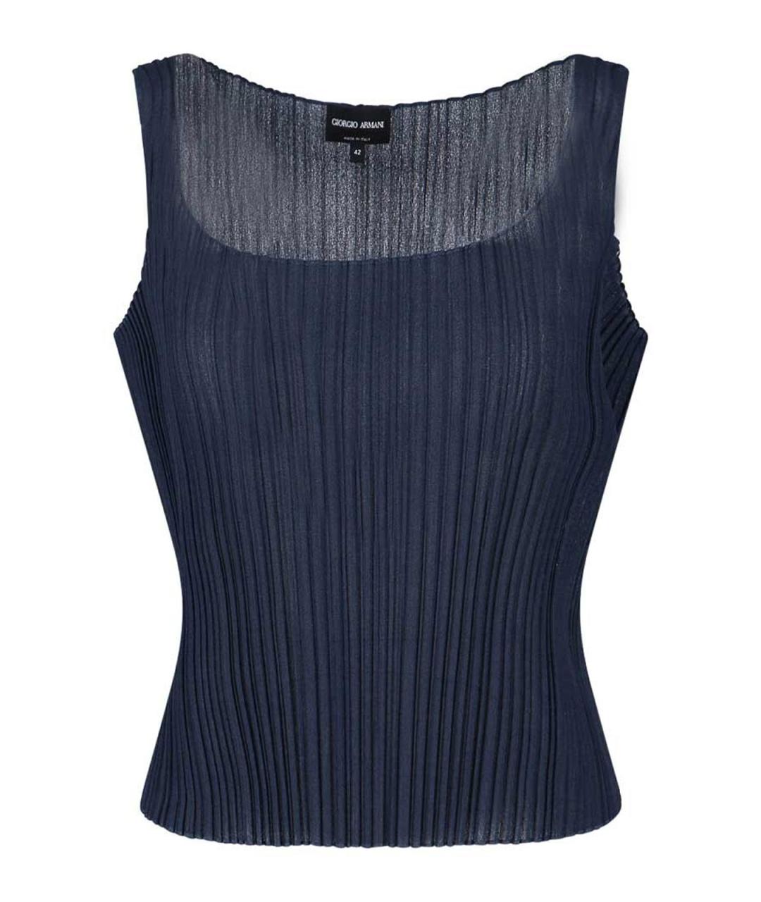 GIORGIO ARMANI Синяя полиэстеровая майка, фото 3