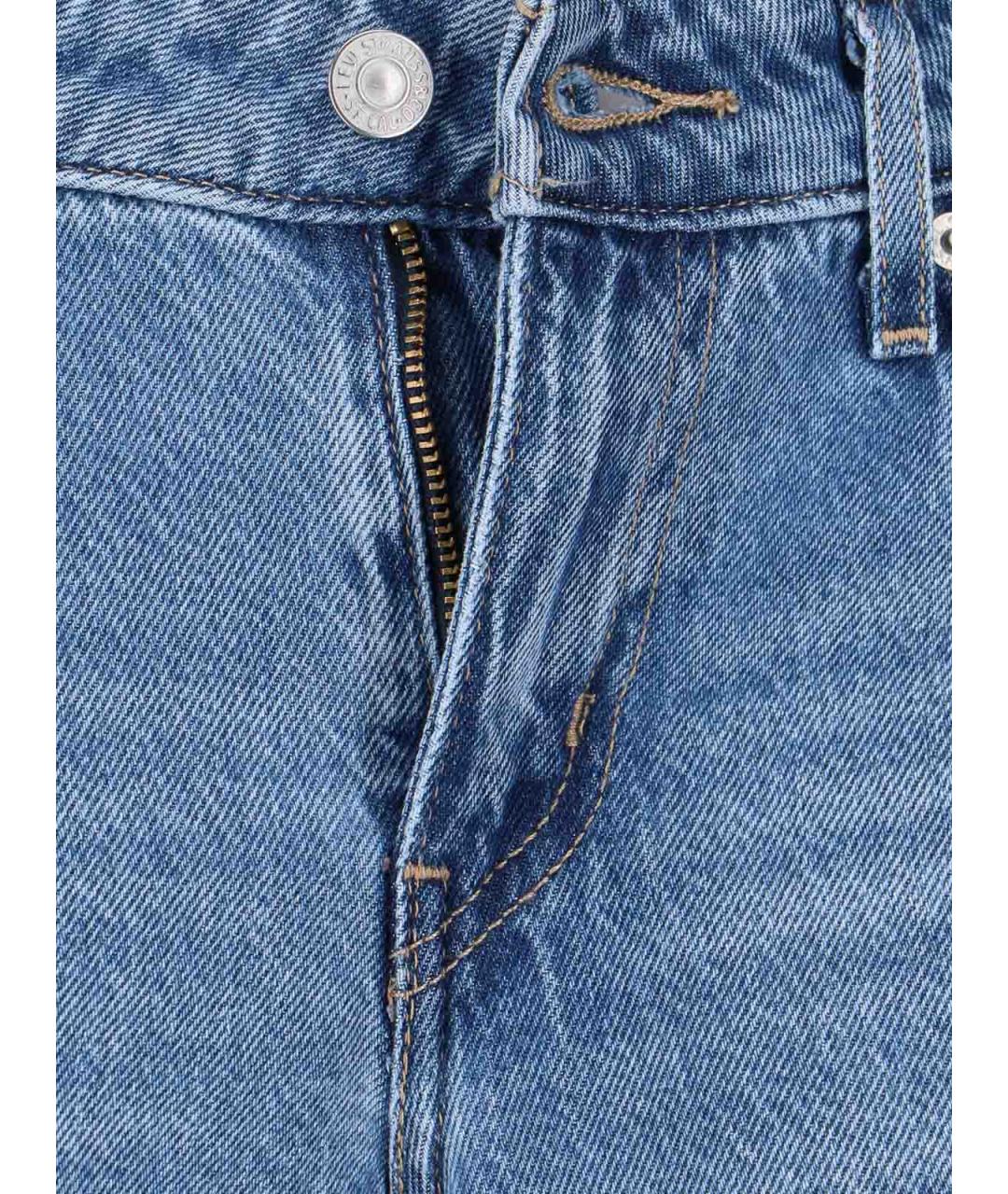 LEVI'S Синие хлопковые прямые джинсы, фото 5
