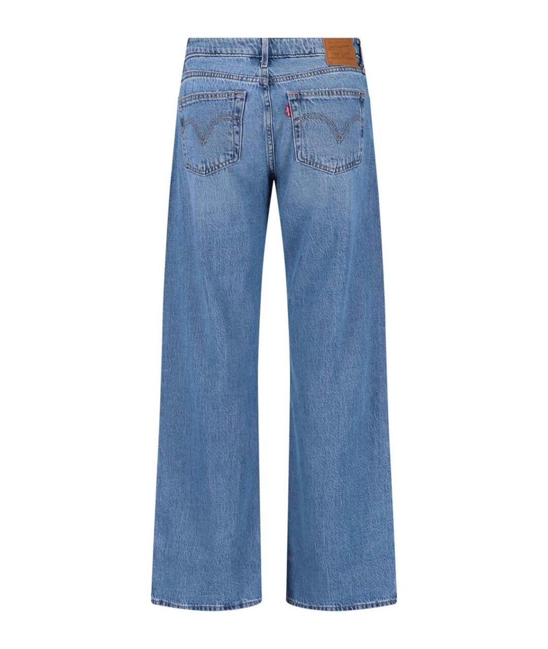 LEVI'S Синие хлопковые прямые джинсы, фото 2