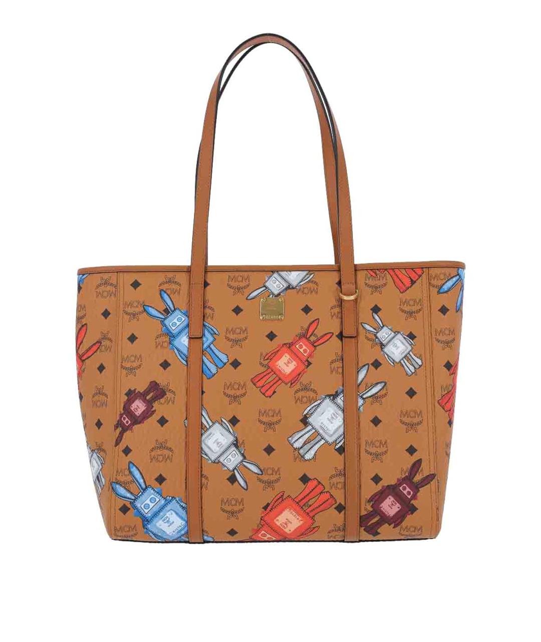 MCM Коричневая синтетическая сумка тоут, фото 1