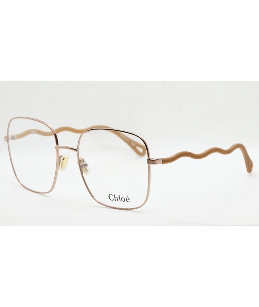 CHLOE Бежевые металлические солнцезащитные очки, фото 3