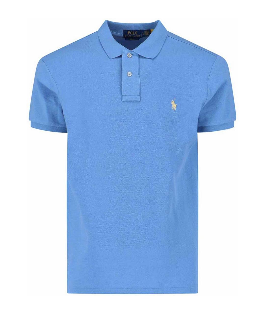 POLO RALPH LAUREN Синее хлопковое поло с коротким рукавом, фото 1