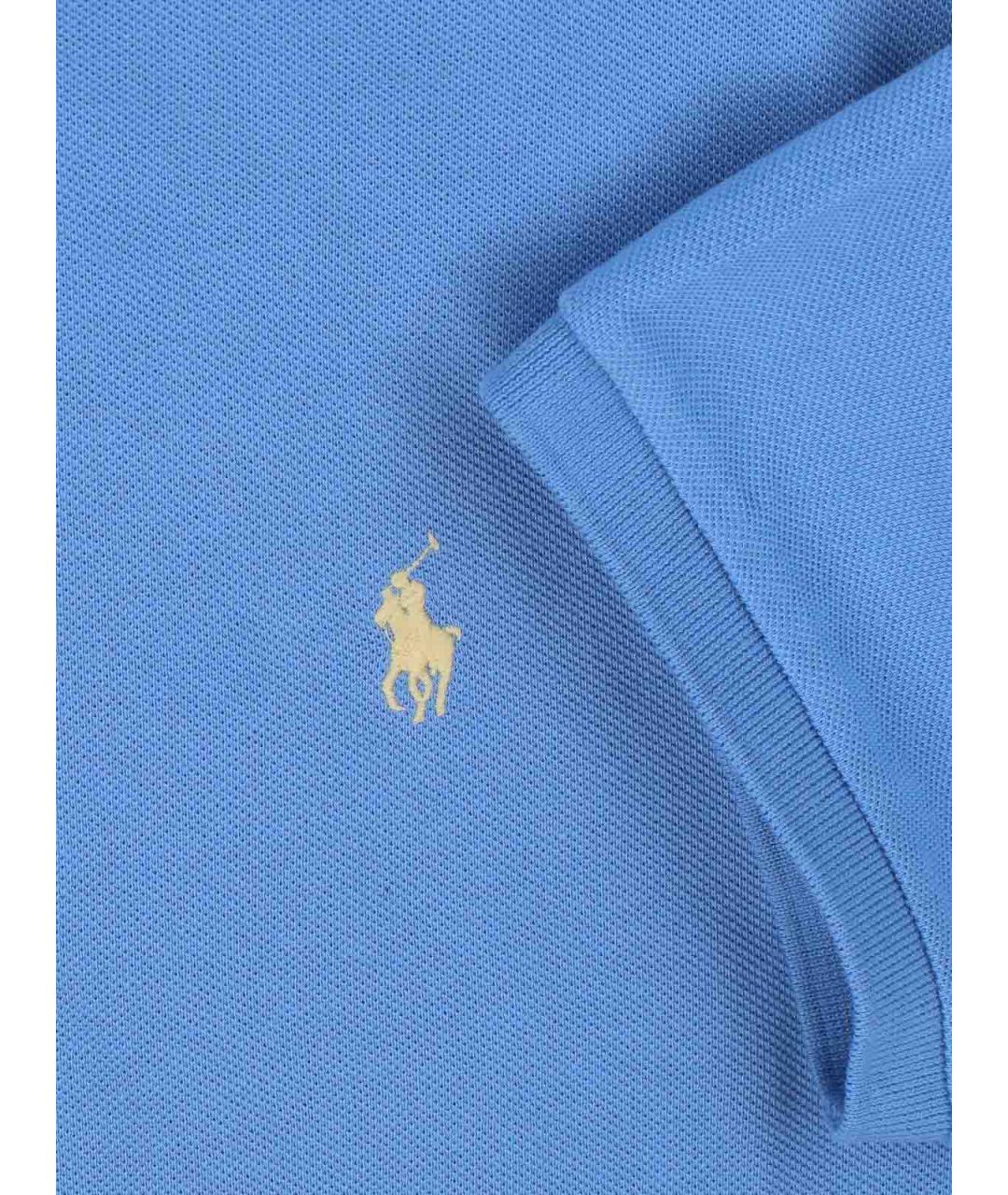 POLO RALPH LAUREN Синее хлопковое поло с коротким рукавом, фото 3