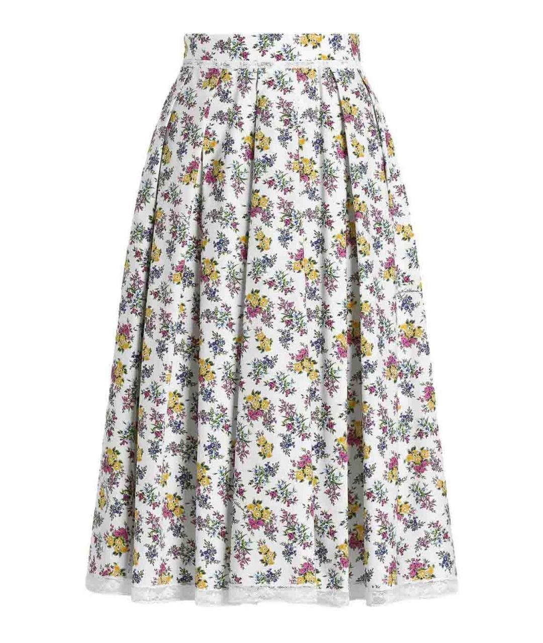 DOLCE&GABBANA Белая хлопковая юбка миди, фото 1