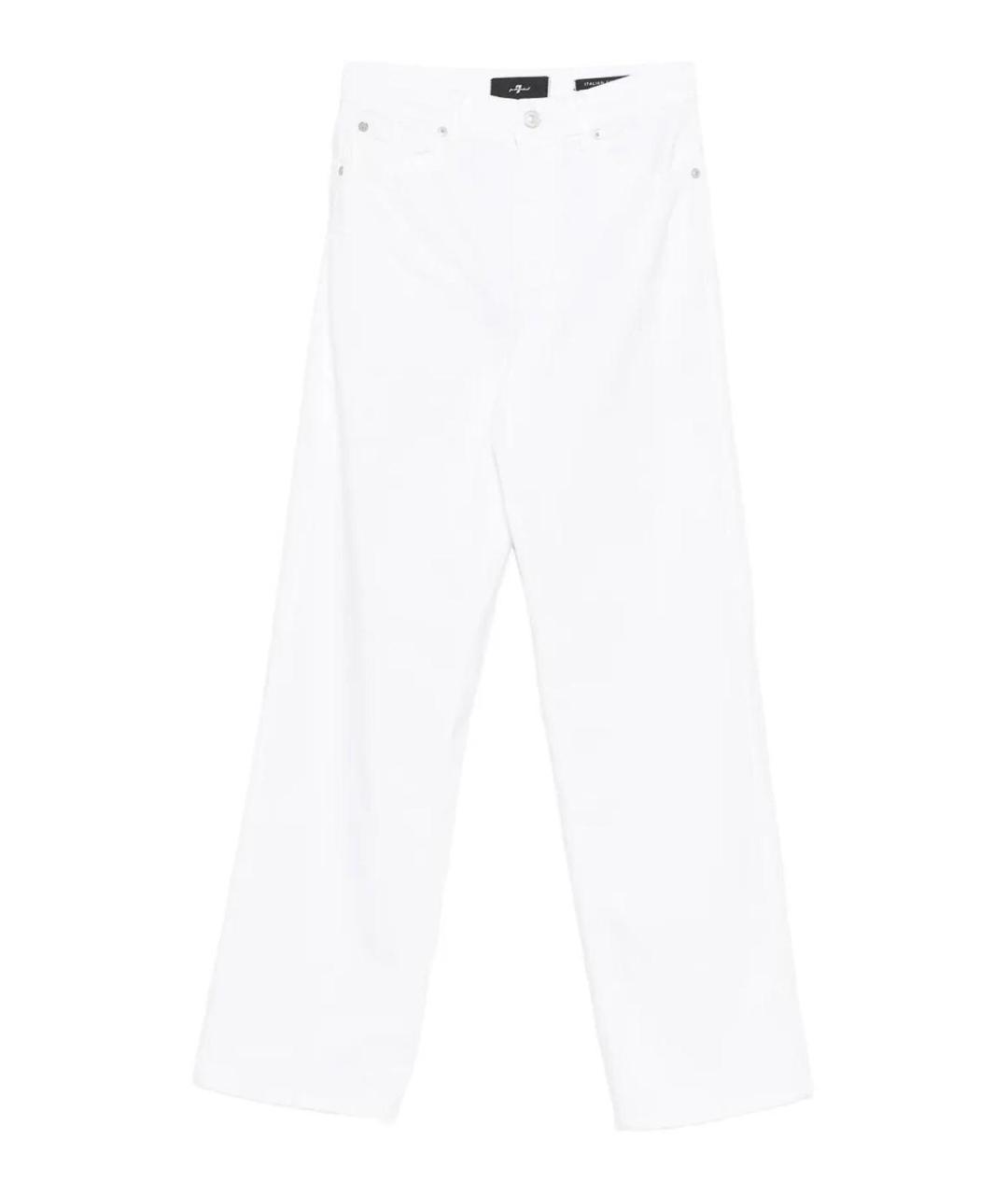 7 FOR ALL MANKIND Белые хлопковые прямые джинсы, фото 1