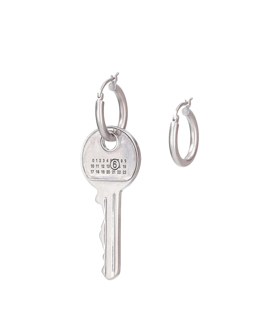 MM6 MAISON MARGIELA Серебряные металлические серьги, фото 1