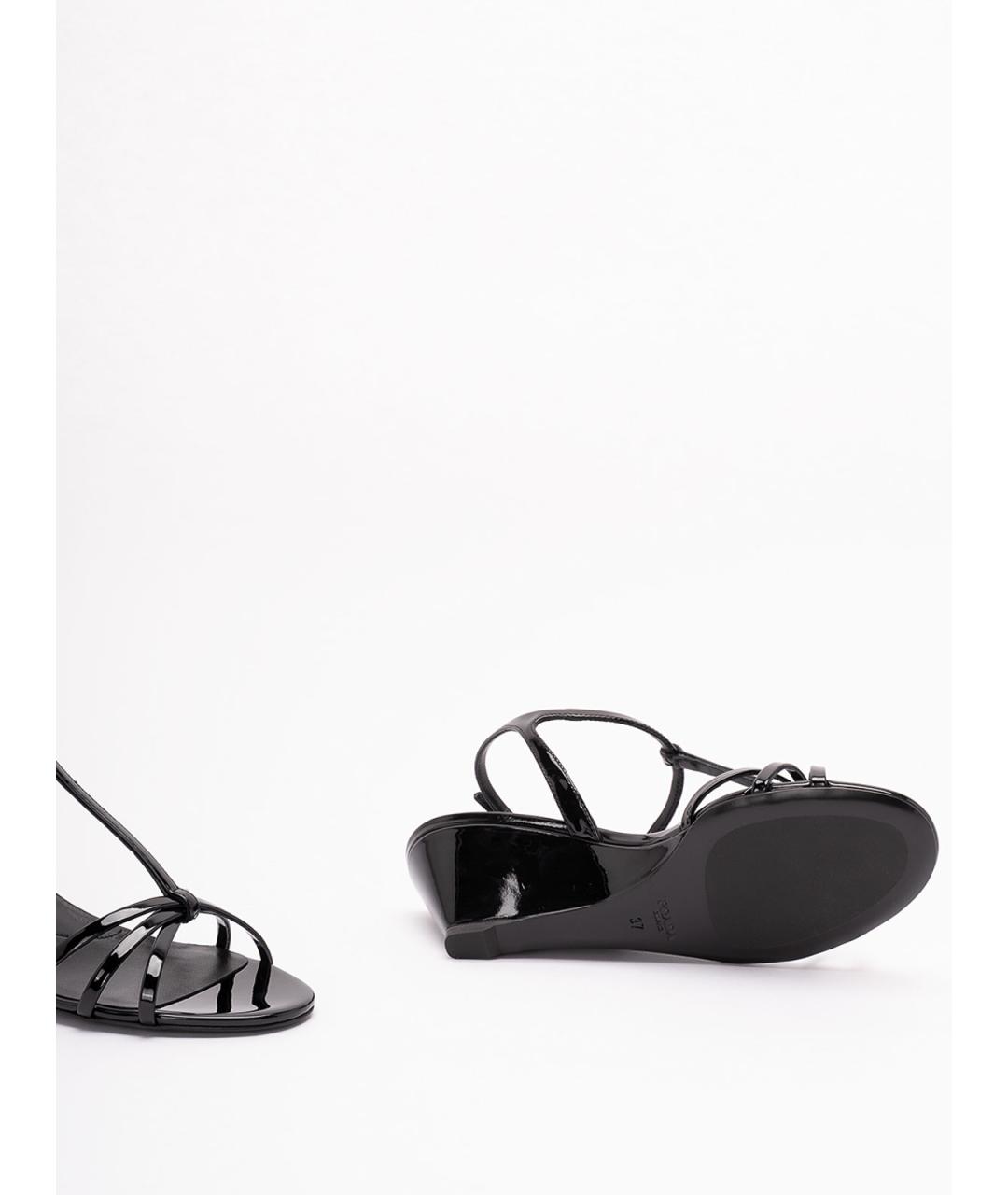 PRADA Черные босоножки из лакированной кожи, фото 4