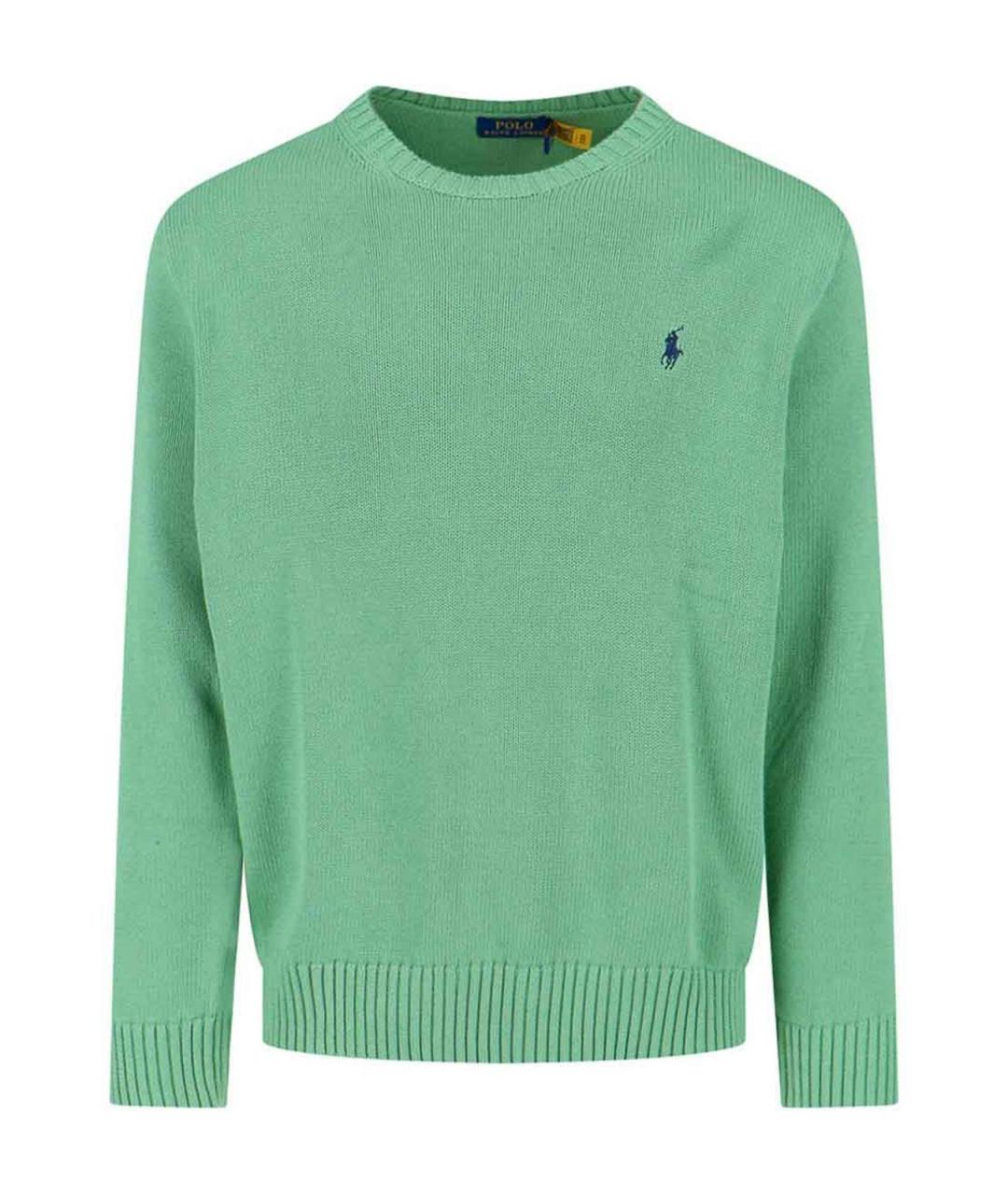 POLO RALPH LAUREN Зеленое хлопковое поло с коротким рукавом, фото 1