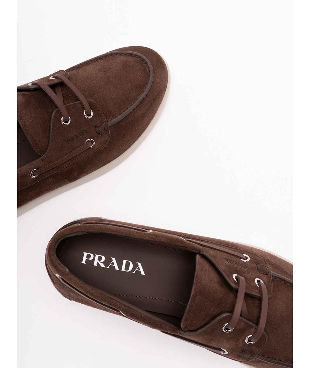 PRADA Коричневые замшевые лоферы, фото 5