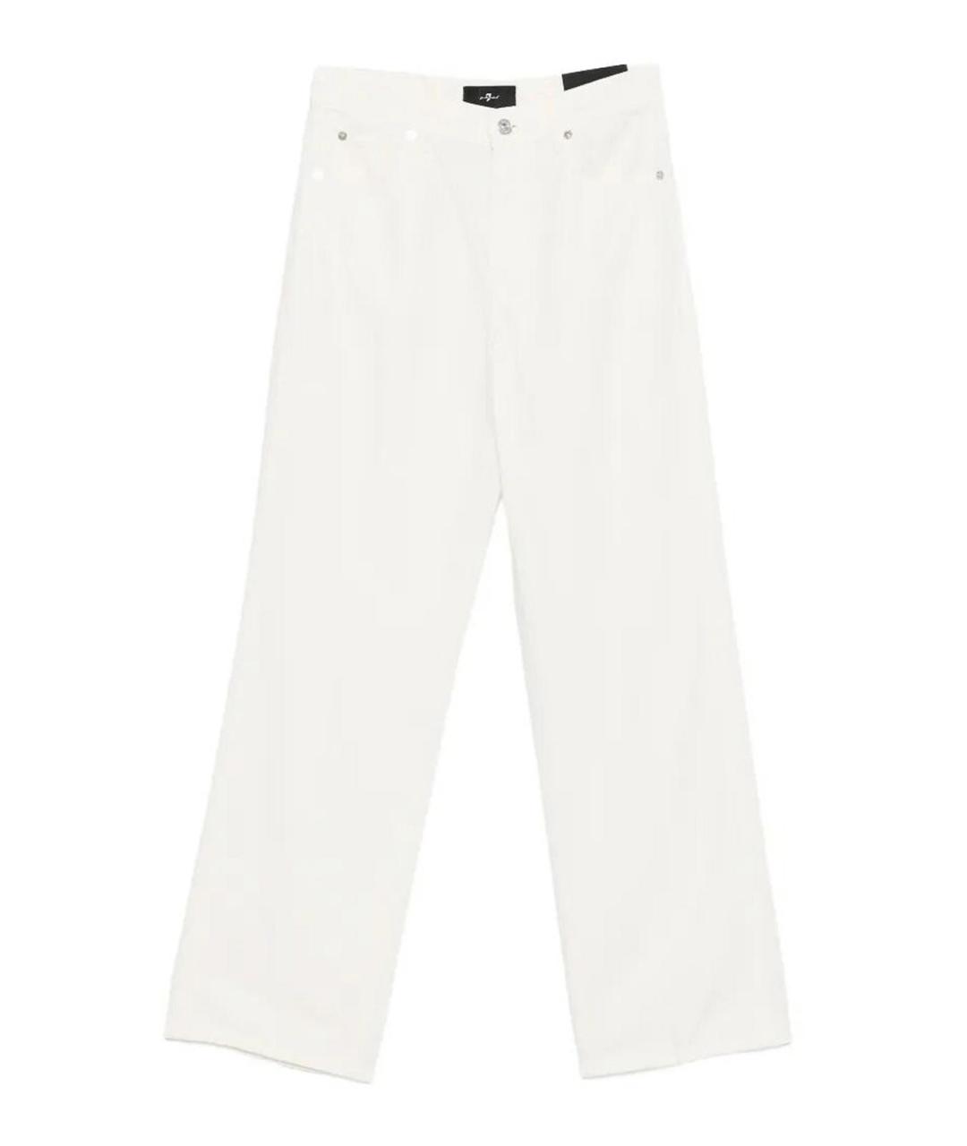 7 FOR ALL MANKIND Белые хлопковые прямые джинсы, фото 1