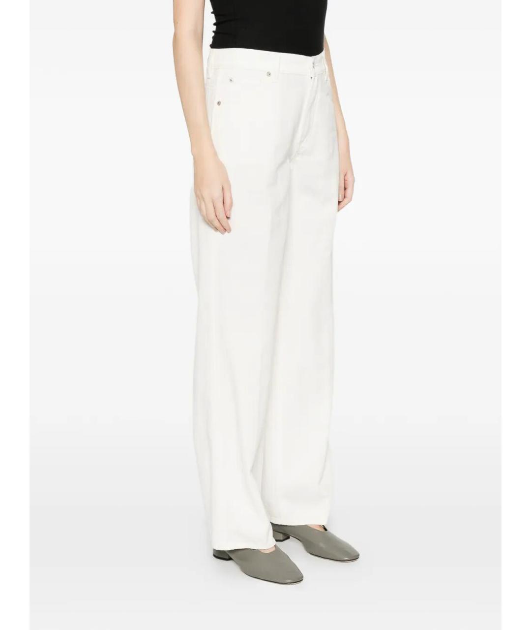 7 FOR ALL MANKIND Белые хлопковые прямые джинсы, фото 4