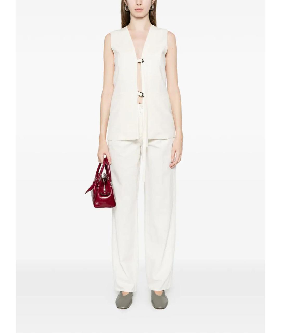 7 FOR ALL MANKIND Белые хлопковые прямые джинсы, фото 2