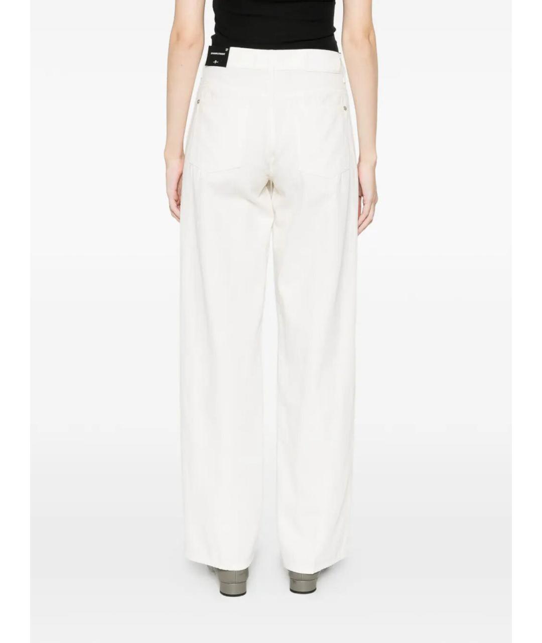 7 FOR ALL MANKIND Белые хлопковые прямые джинсы, фото 3