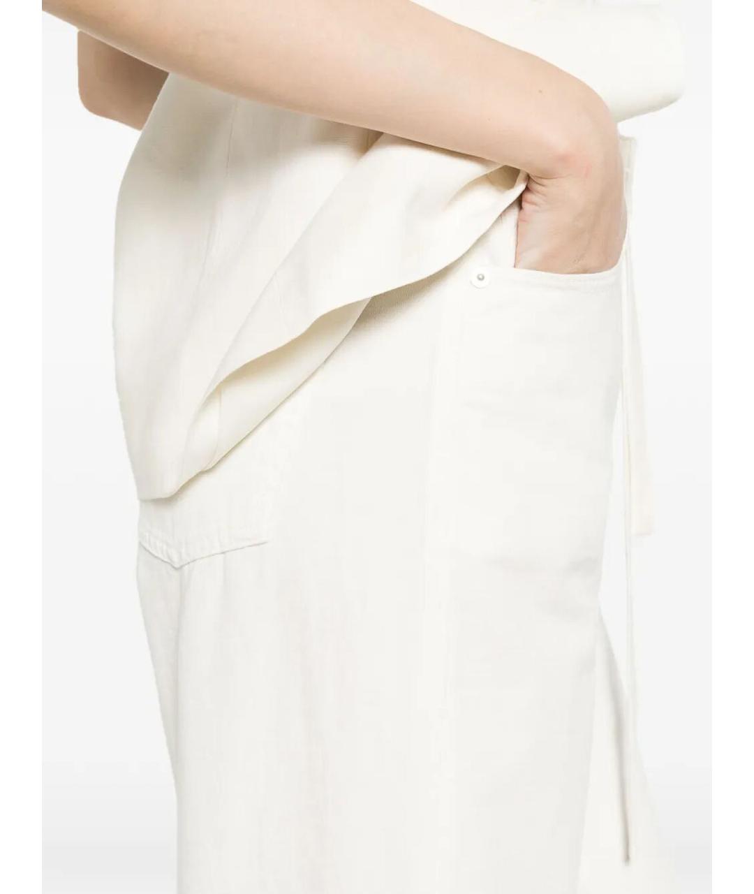 7 FOR ALL MANKIND Белые хлопковые прямые джинсы, фото 5
