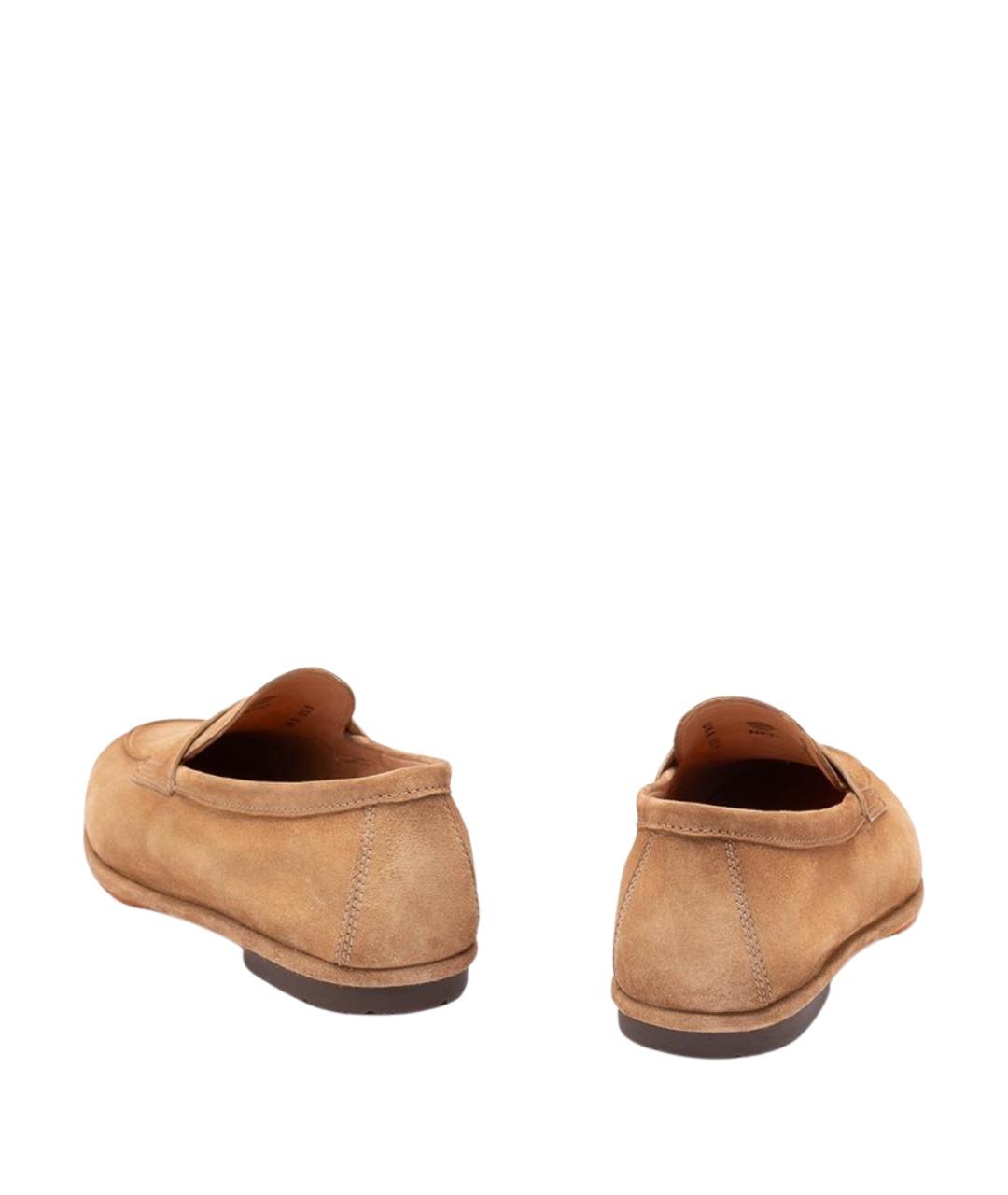 SANTONI Коричневые кожаные лоферы, фото 3