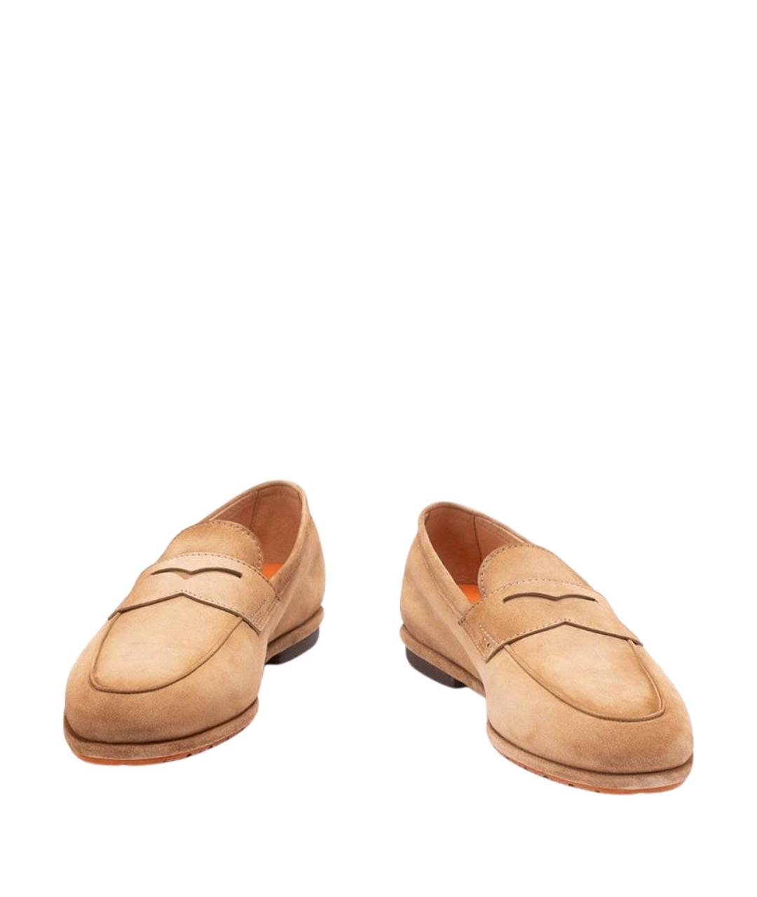 SANTONI Коричневые кожаные лоферы, фото 2