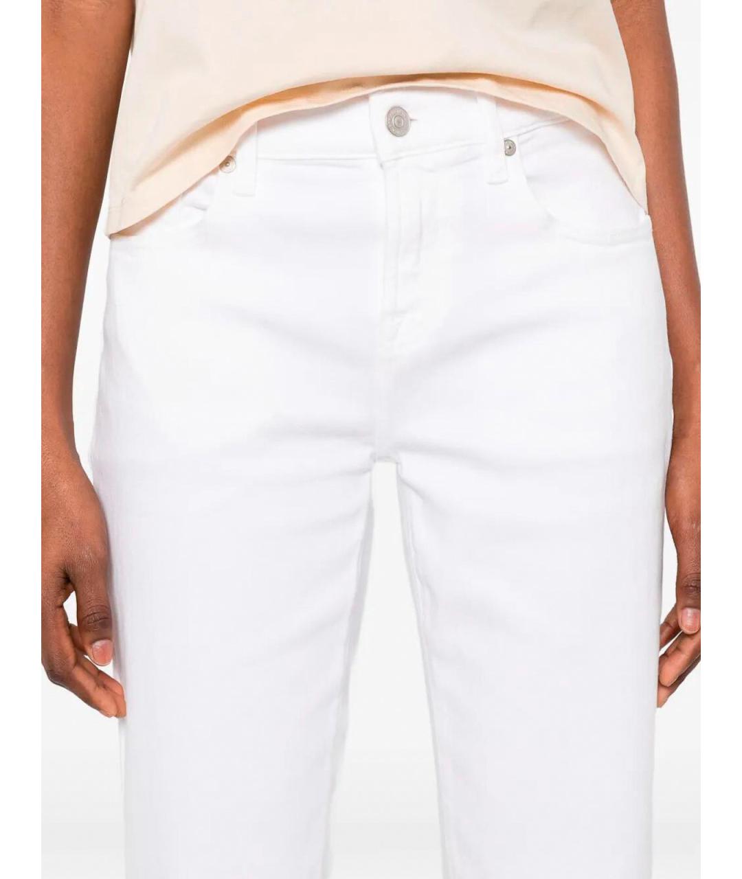 7 FOR ALL MANKIND Белые хлопковые прямые джинсы, фото 5