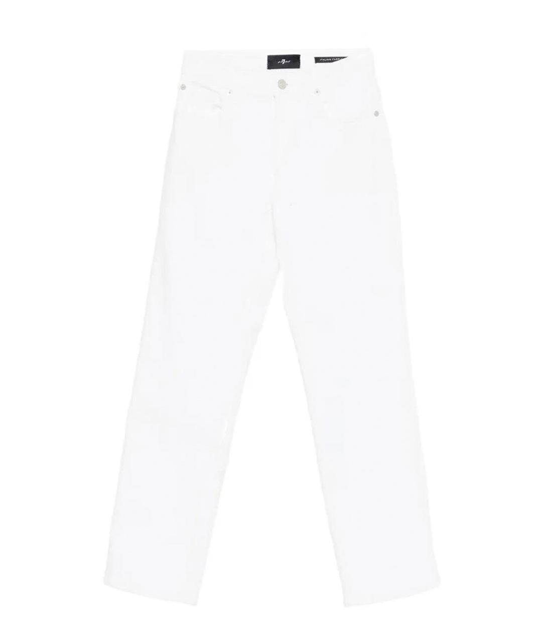 7 FOR ALL MANKIND Белые хлопковые прямые джинсы, фото 1
