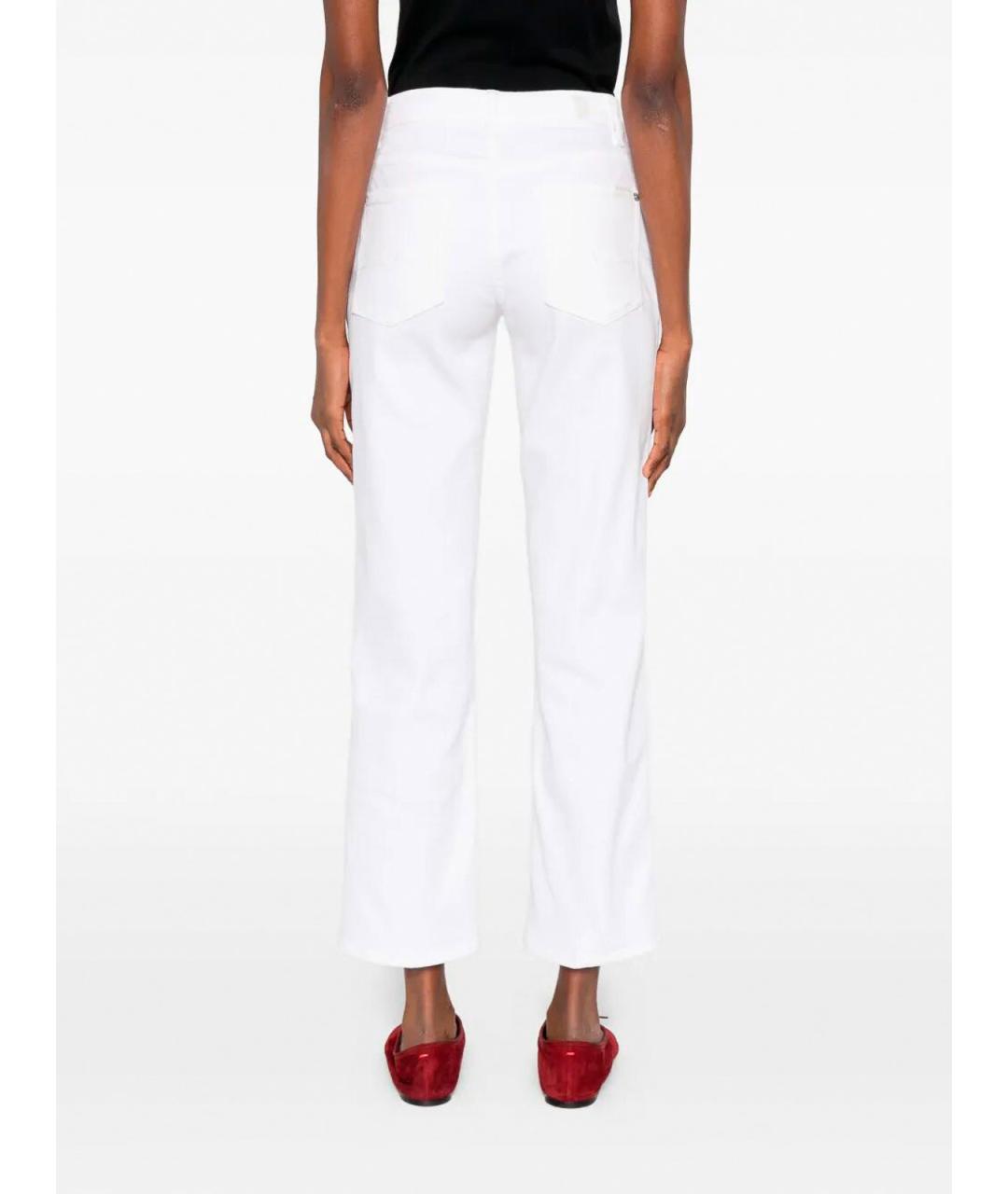 7 FOR ALL MANKIND Белые хлопковые прямые джинсы, фото 4