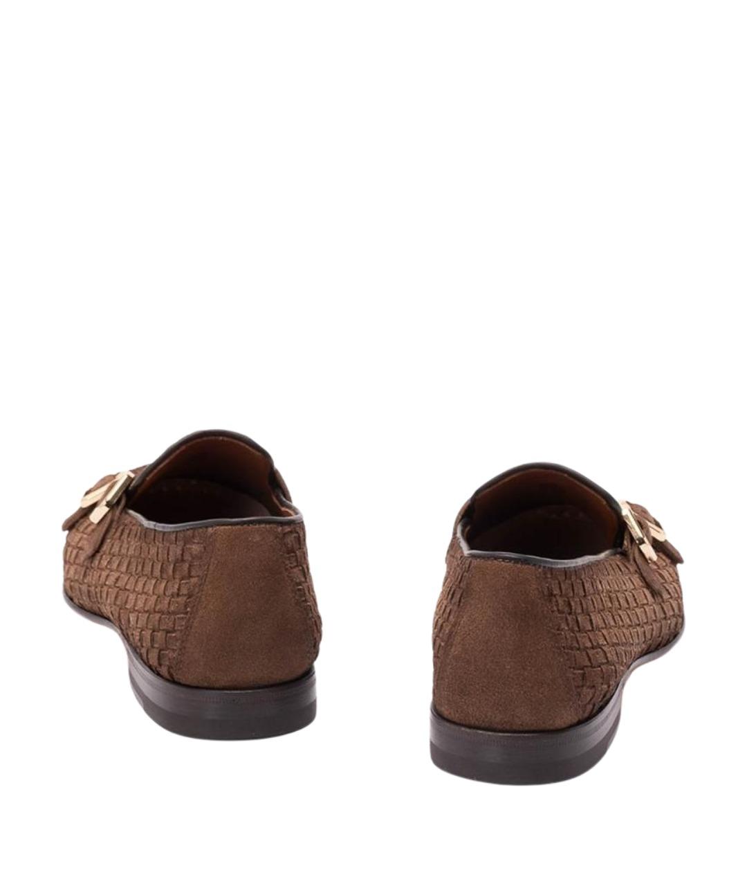 SANTONI Коричневые кожаные лоферы, фото 3