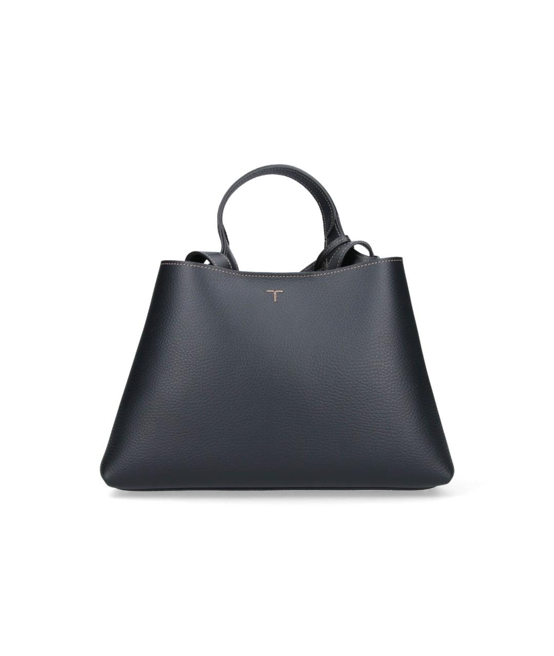 TOD'S Черная кожаная сумка тоут, фото 3