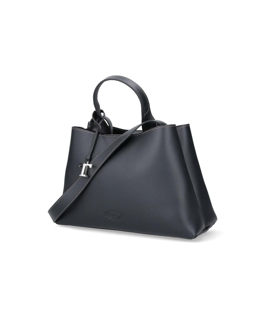 TOD'S Черная кожаная сумка тоут, фото 2