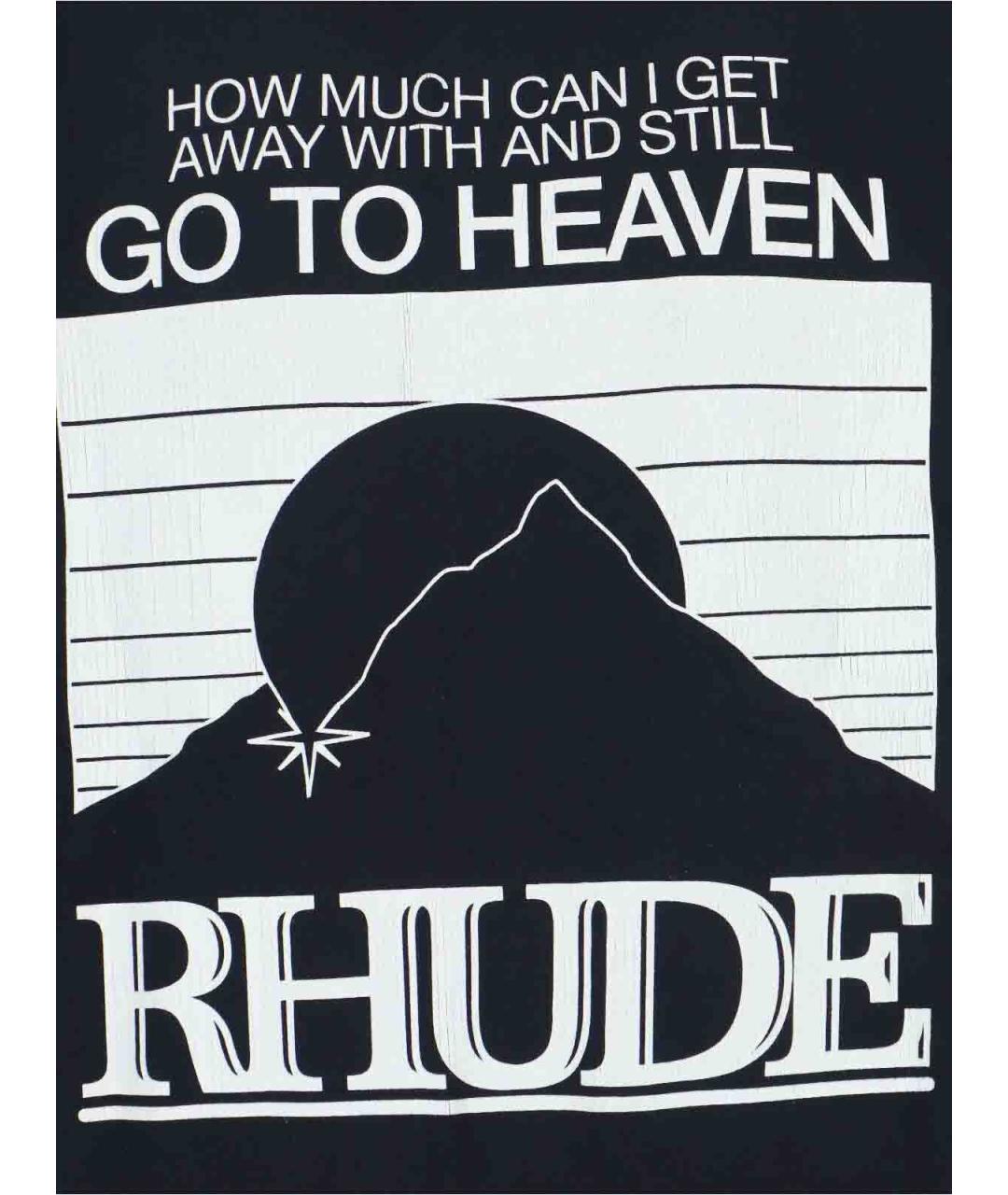 RHUDE Черная хлопковая футболка, фото 3