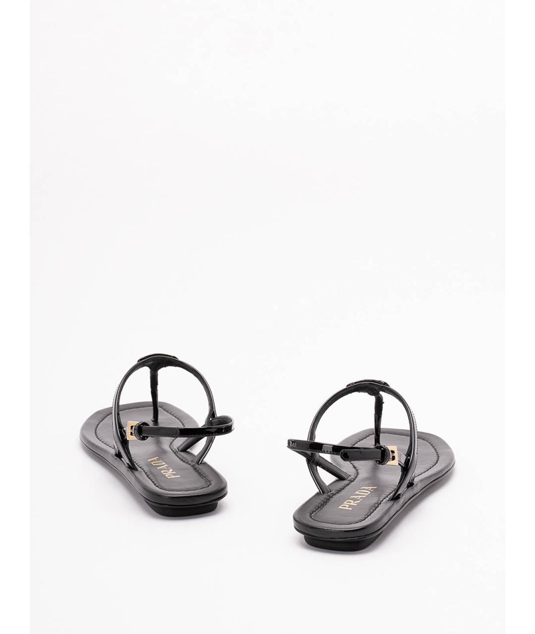 PRADA Черные кожаные босоножки, фото 3