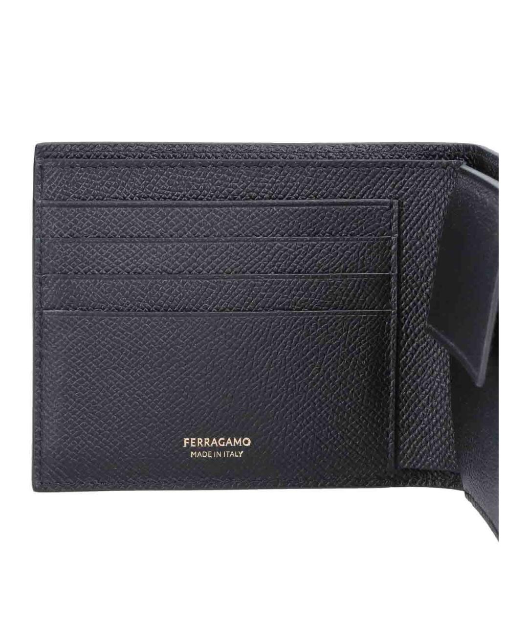 FERRAGAMO Черный кожаный кошелек, фото 5
