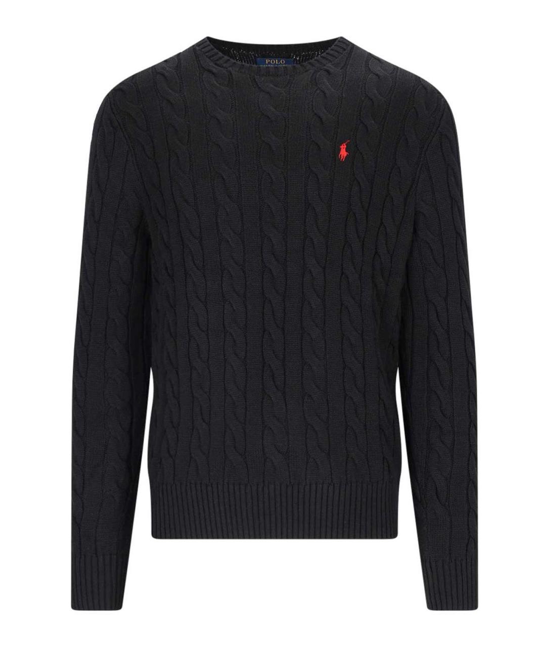 POLO RALPH LAUREN Черное хлопковое поло с коротким рукавом, фото 1