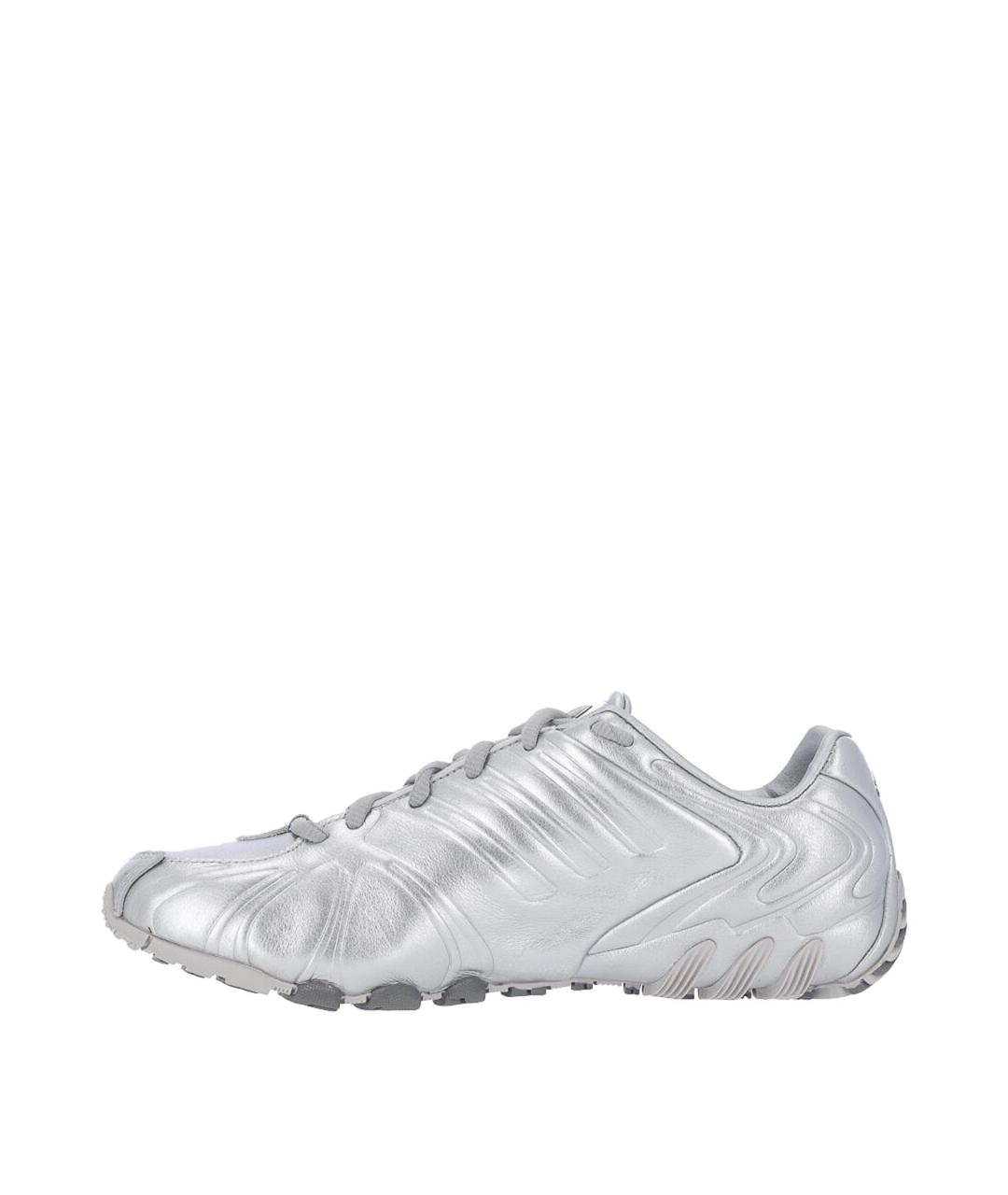 ADIDAS Серебряные кожаные кроссовки, фото 3