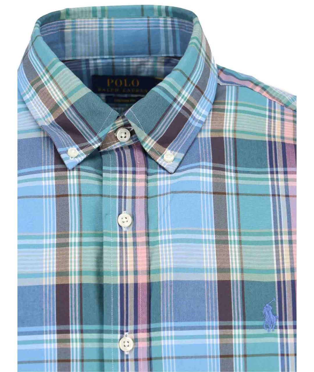 POLO RALPH LAUREN Синяя хлопковая классическая рубашка, фото 3
