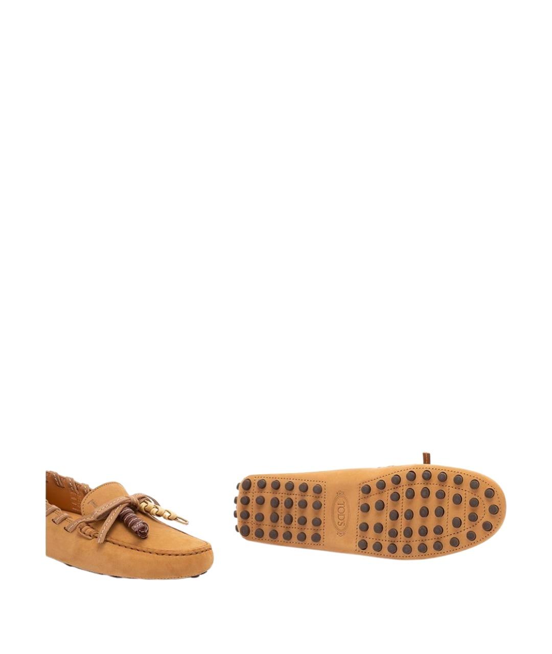 TOD'S Бежевые кожаные лоферы, фото 4