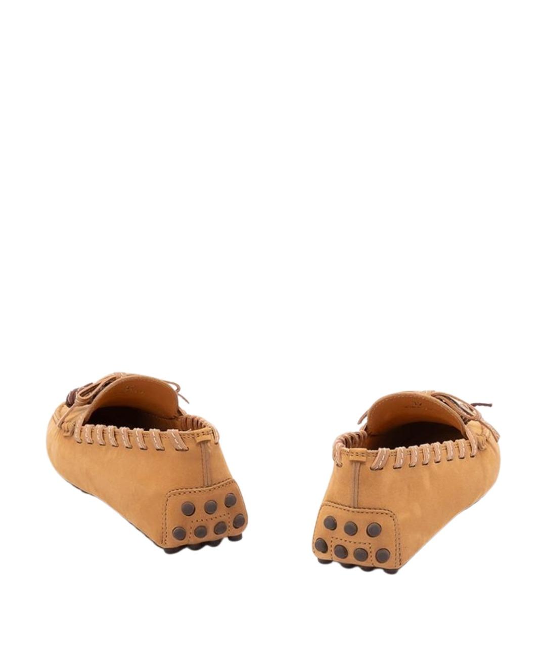 TOD'S Бежевые кожаные лоферы, фото 3