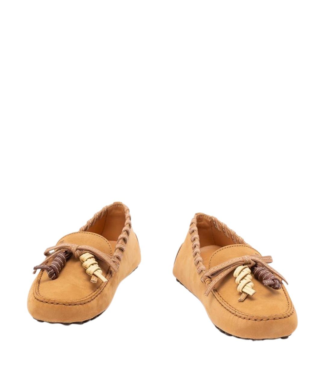 TOD'S Бежевые кожаные лоферы, фото 2