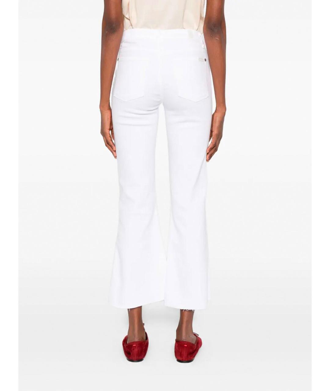 7 FOR ALL MANKIND Белые хлопковые прямые джинсы, фото 5