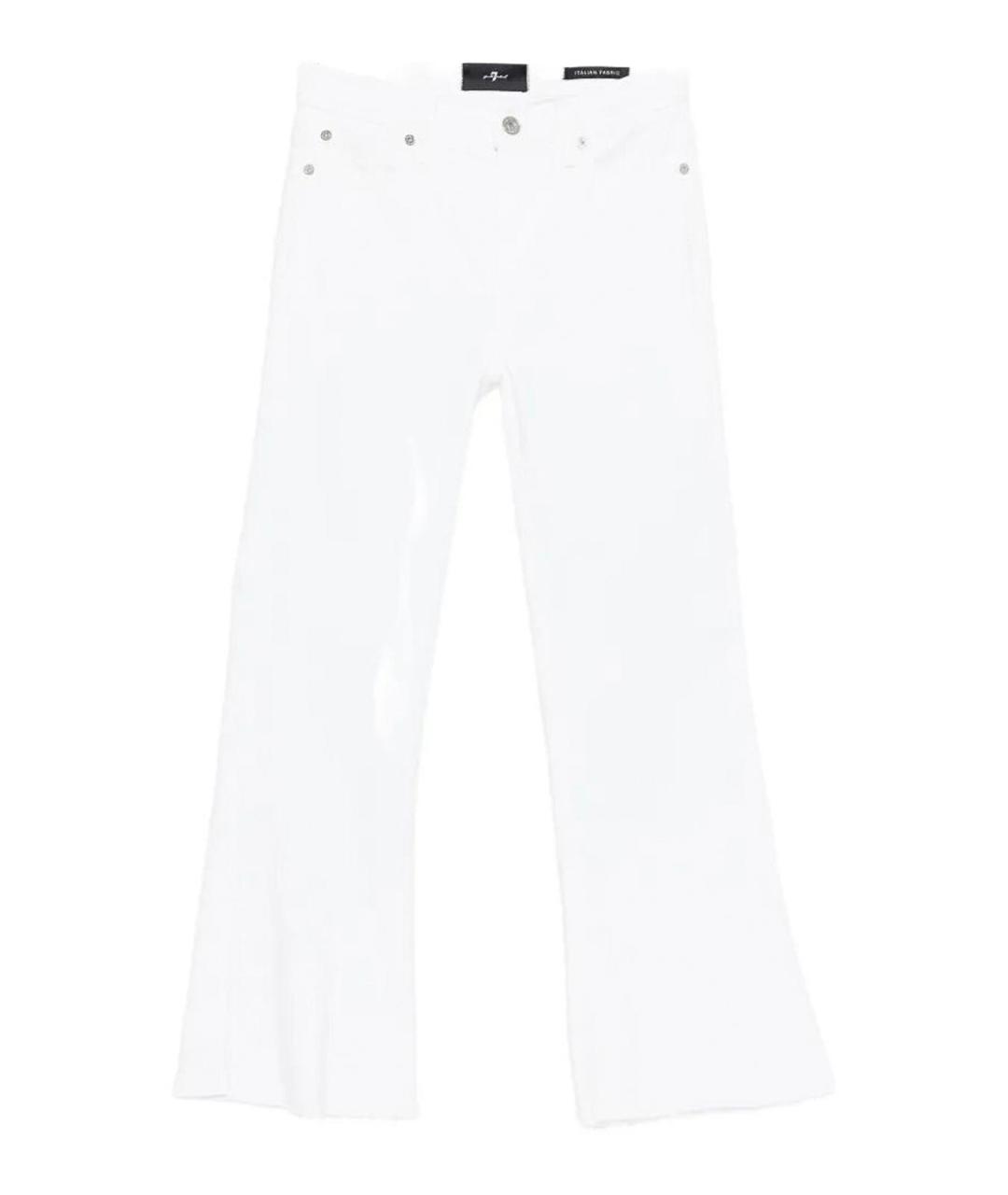 7 FOR ALL MANKIND Белые хлопковые прямые джинсы, фото 1