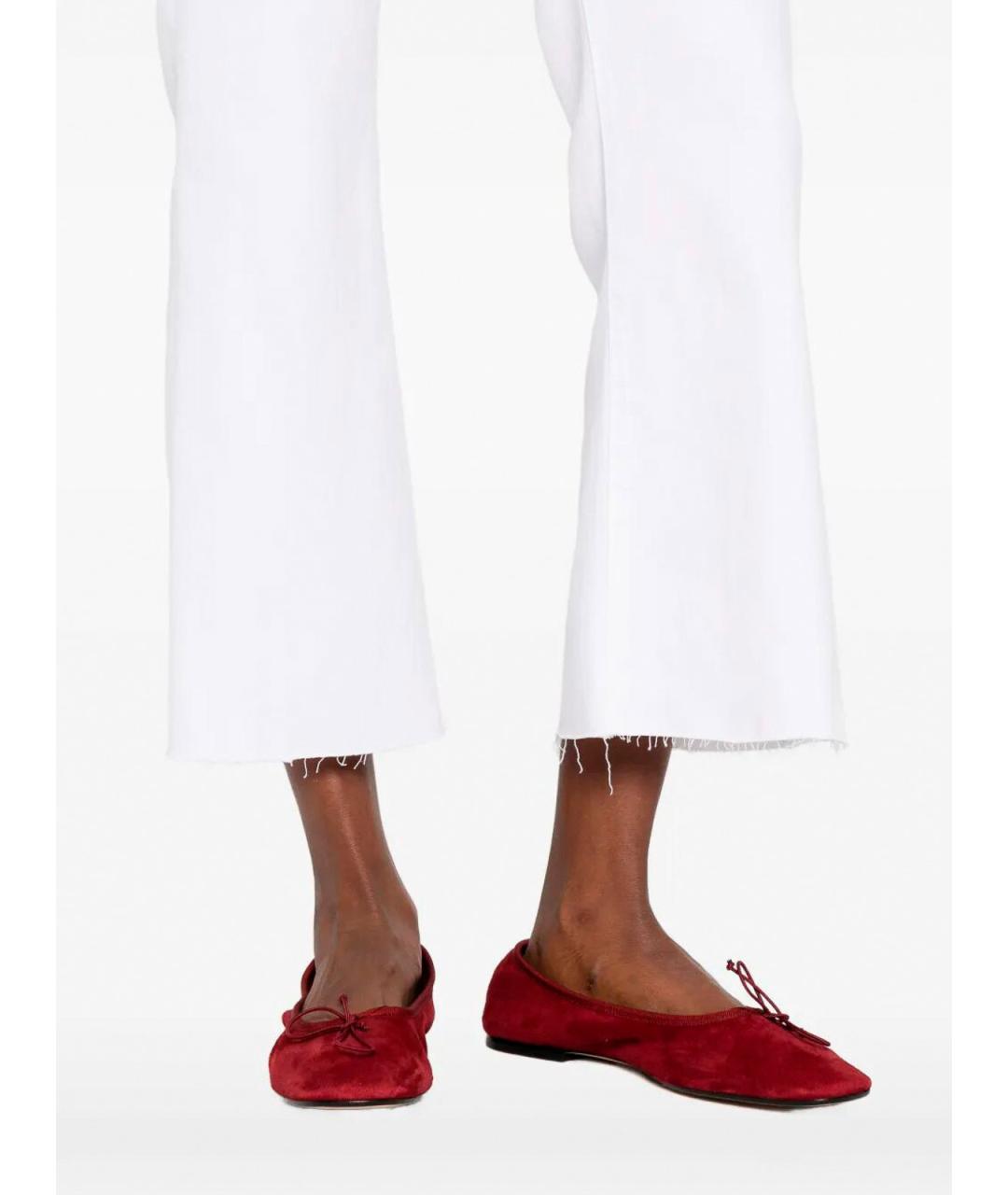 7 FOR ALL MANKIND Белые хлопковые прямые джинсы, фото 4