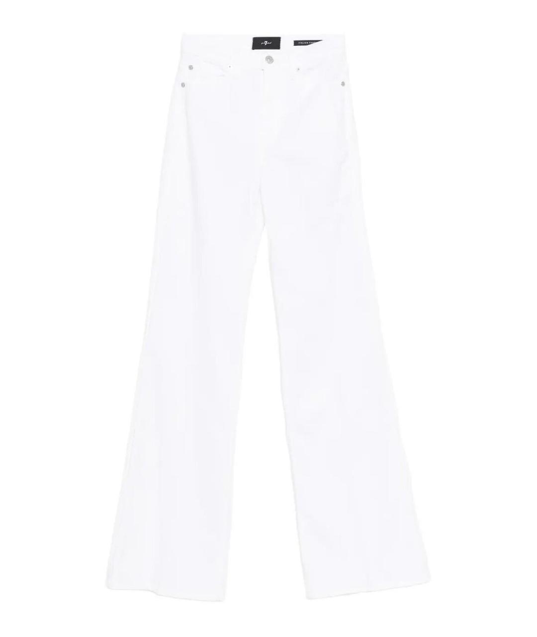 7 FOR ALL MANKIND Белые хлопковые прямые джинсы, фото 1
