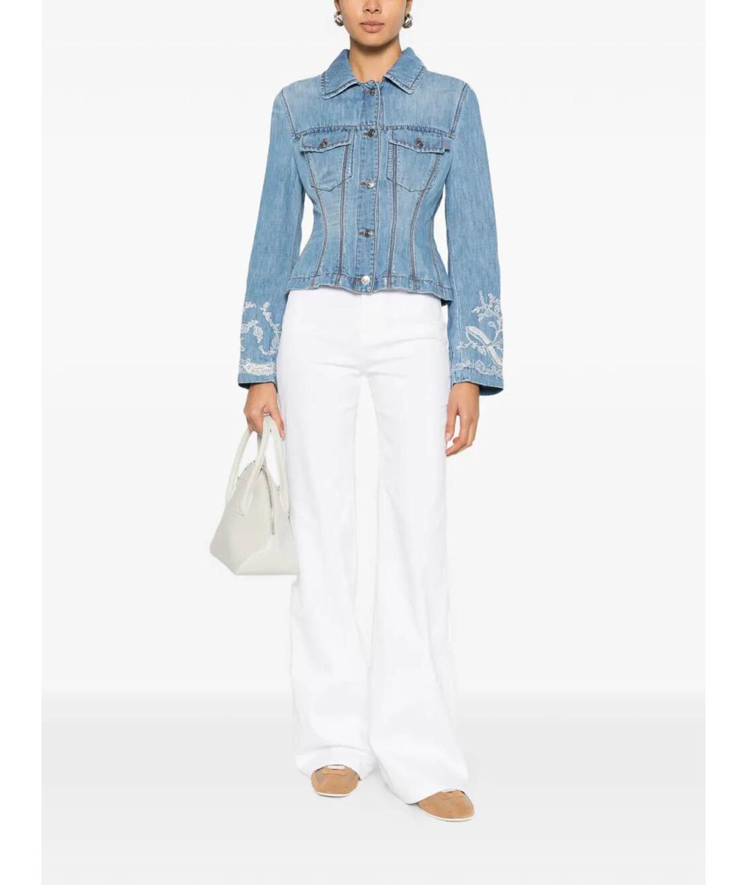 7 FOR ALL MANKIND Белые хлопковые прямые джинсы, фото 2