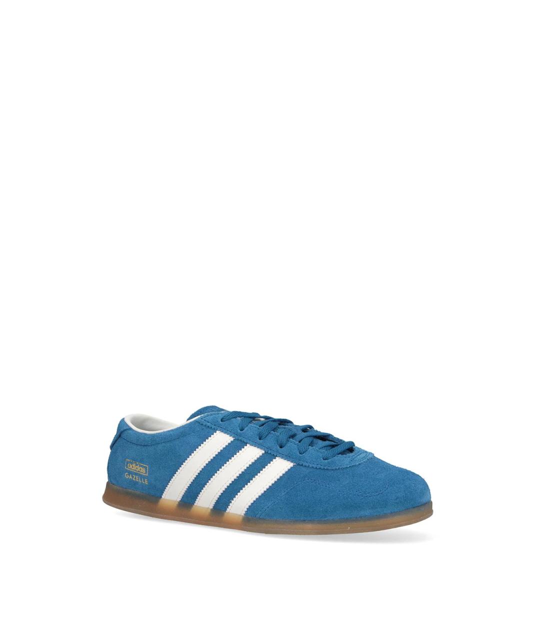 ADIDAS Синие кожаные низкие кроссовки / кеды, фото 2