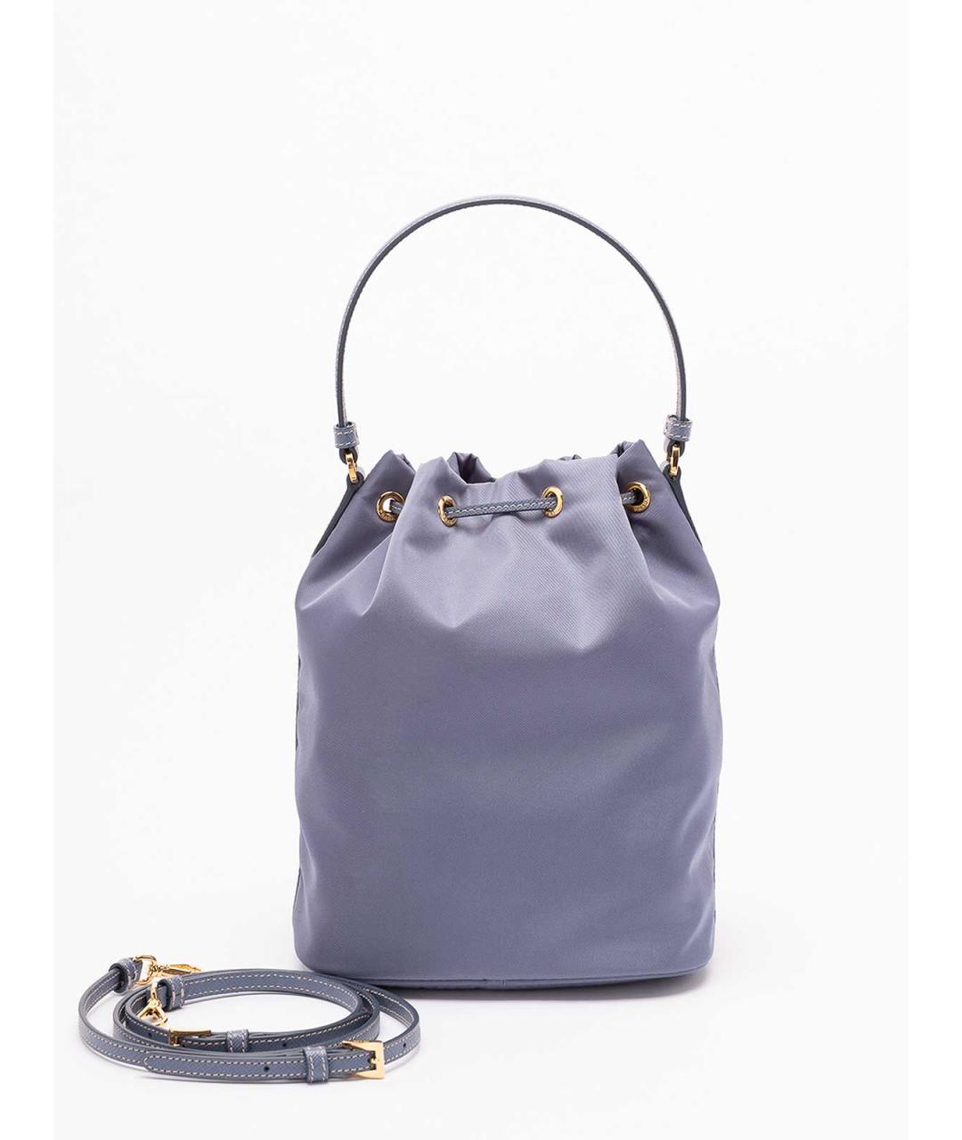 PRADA Голубая тканевая сумка через плечо, фото 2