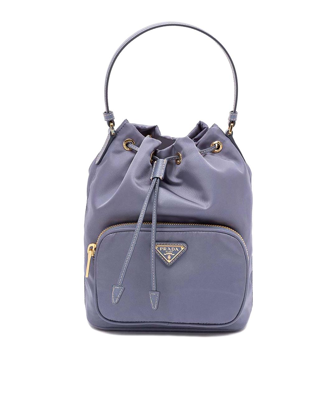 PRADA Голубая тканевая сумка через плечо, фото 1