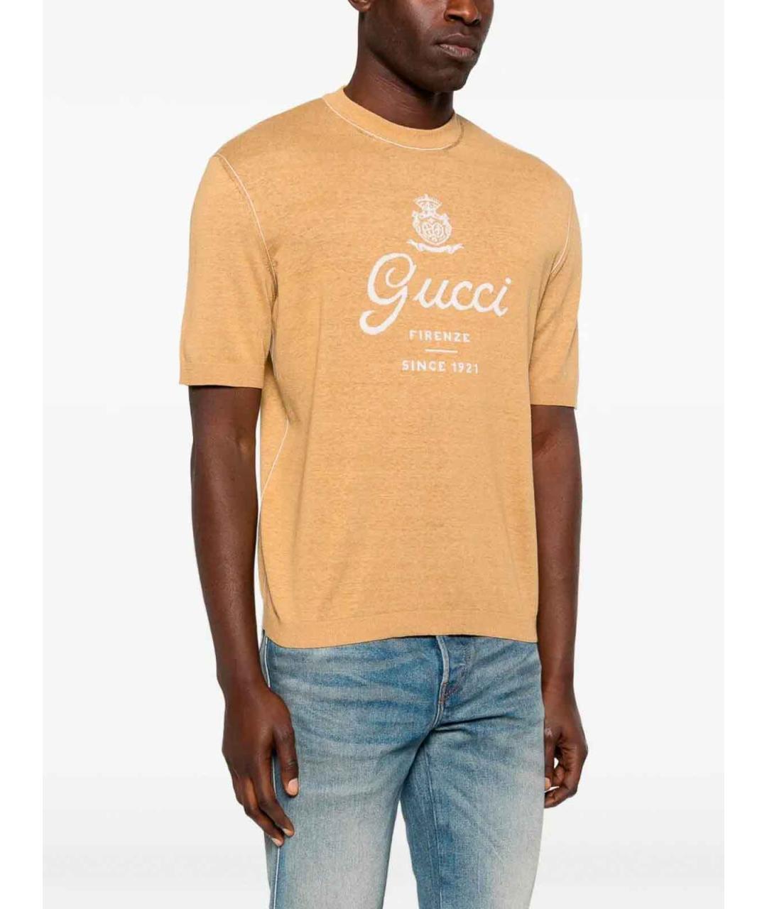 GUCCI Оранжевый шелковый джемпер / свитер, фото 4