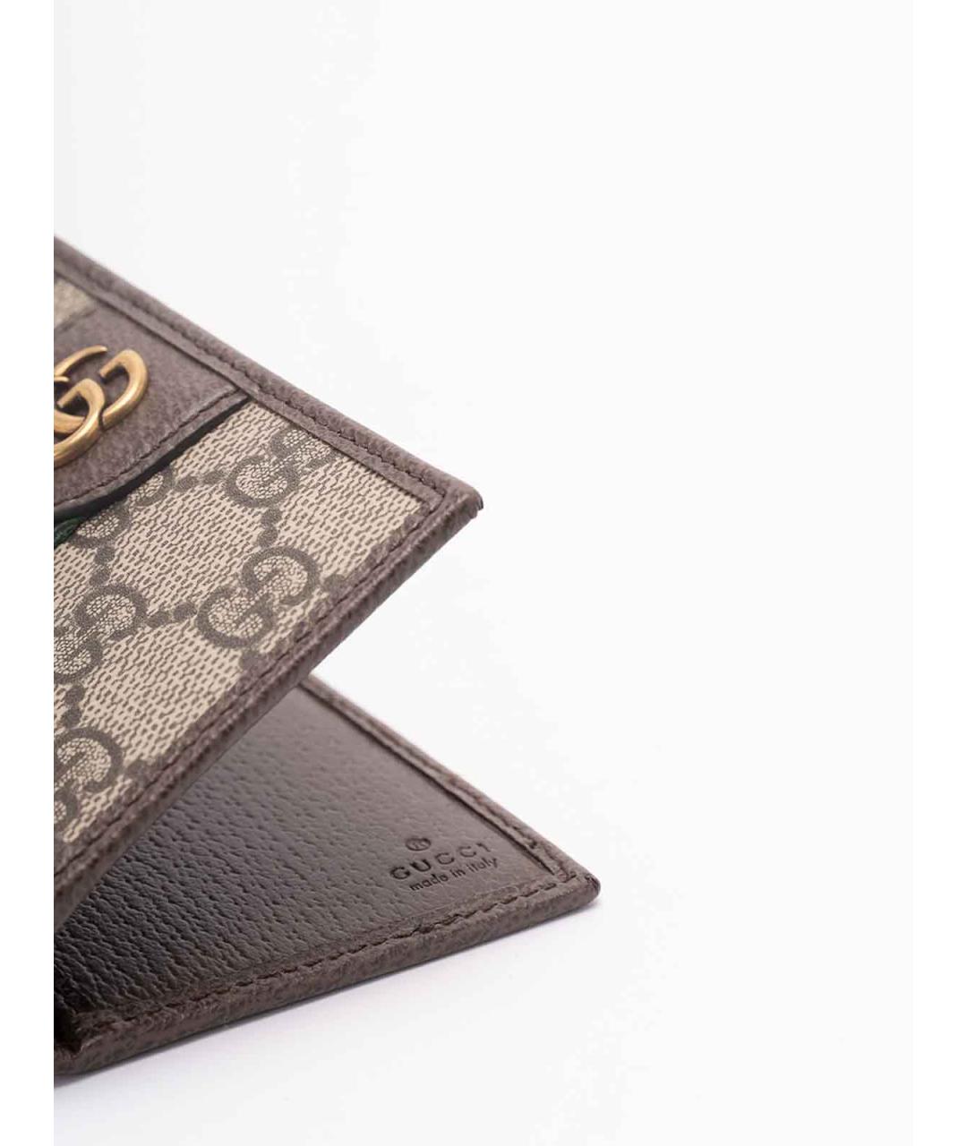 GUCCI Бежевый полиуретановый кошелек, фото 4