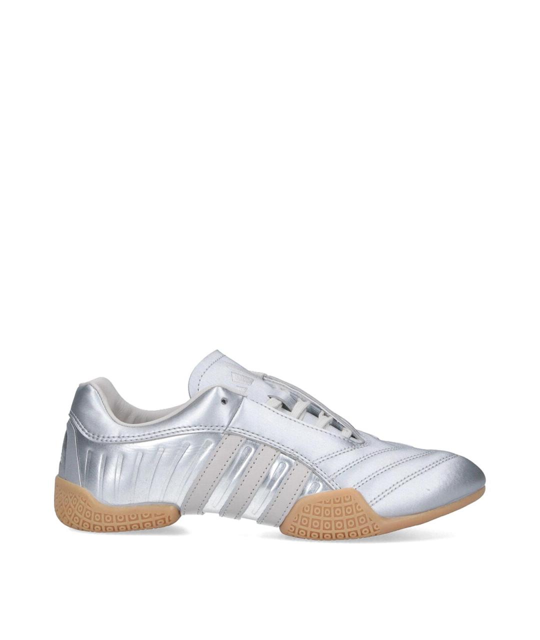 ADIDAS Серебряные кожаные кроссовки, фото 1