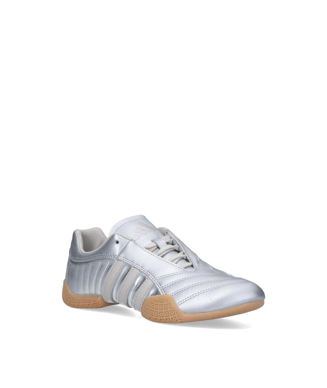 ADIDAS Серебряные кожаные кроссовки, фото 2